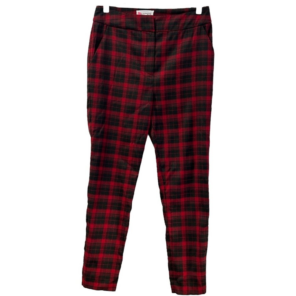 L’atiste Women’s Buffalo Plaid Ankle Pants Sz S